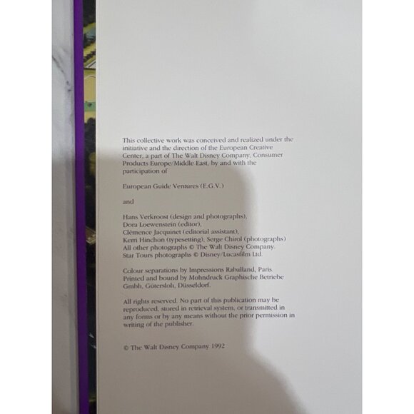 Euro Disney Hardcover Book Walt Disney History & Theme Parks 1992 Edition - Picture 3 of 11